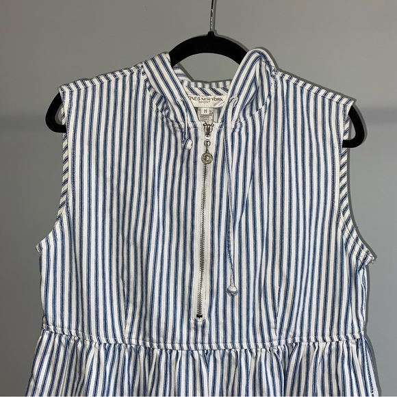 Jones New York Sport Nautical Stripe Sleeveless Hoodie Vest - Picture 3 of 6